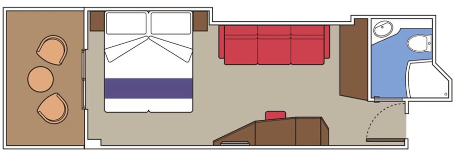 Каюта с балконом (Balcony) на MSC Seaview
